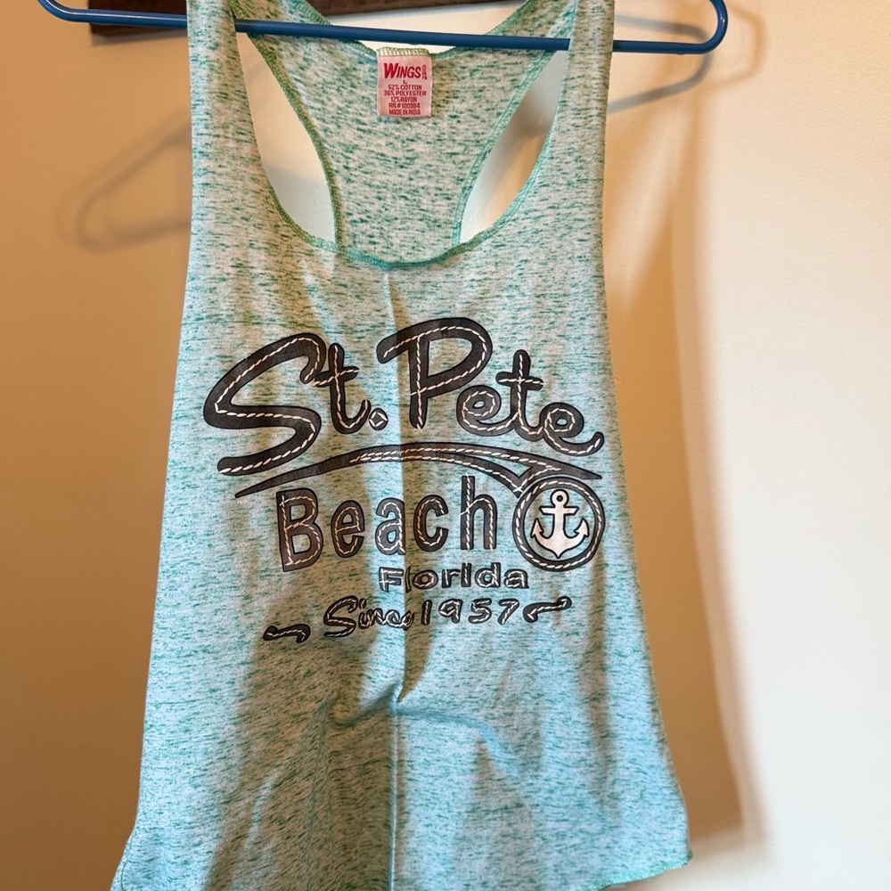 Women's Teal Graphic Tank Top